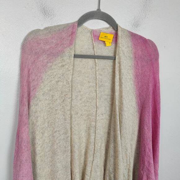 Roberta Roller Rabbit Cashmere Cardigan Womens One Size Pink Oatmeal Sweater - Picture 2 of 8